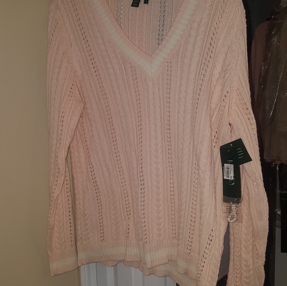 Pink and white Ralph Lauren Sweater
